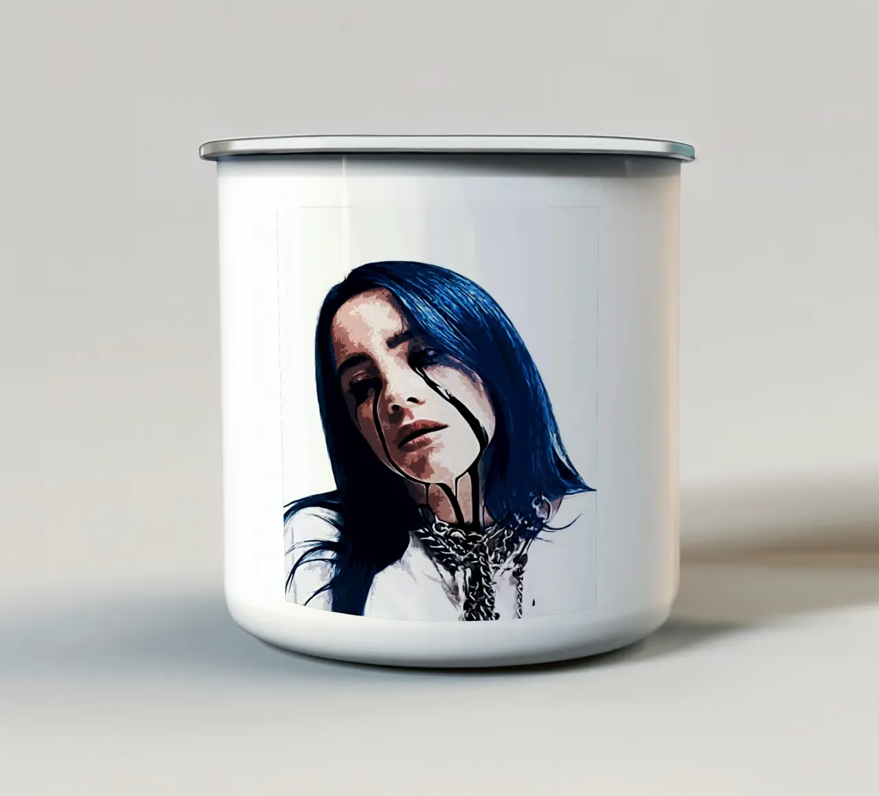 Billie Elish 5 Arte tazza in smalto da music soul