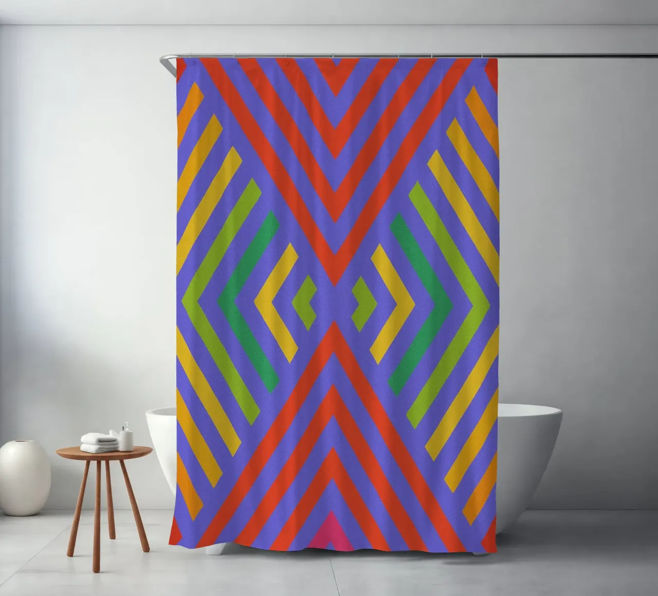 abstract signal line vector shower curtain by oneway