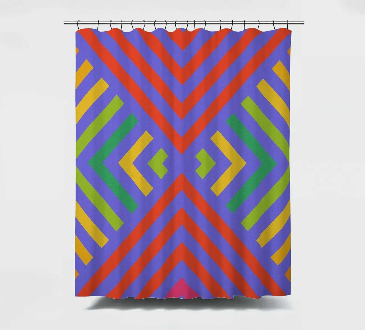abstract signal line vector shower curtain by oneway