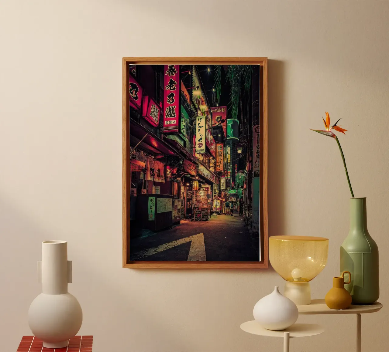 Tokyo Neon tela con Cornice a cassetta da muench benjamin