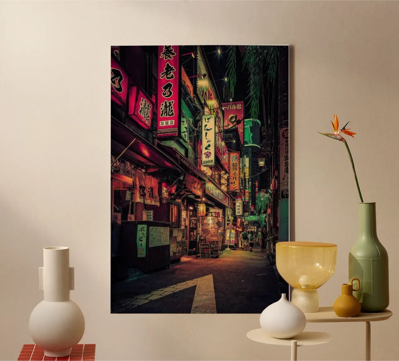 Tokyo Neon tela con Cornice a cassetta da muench benjamin