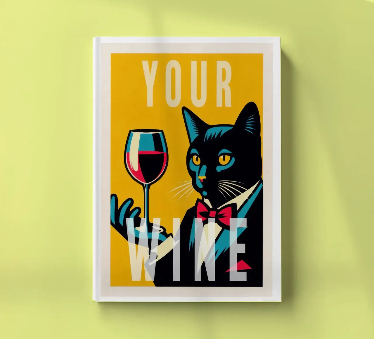 Black CAt And Red wine notebook by muench benjamin