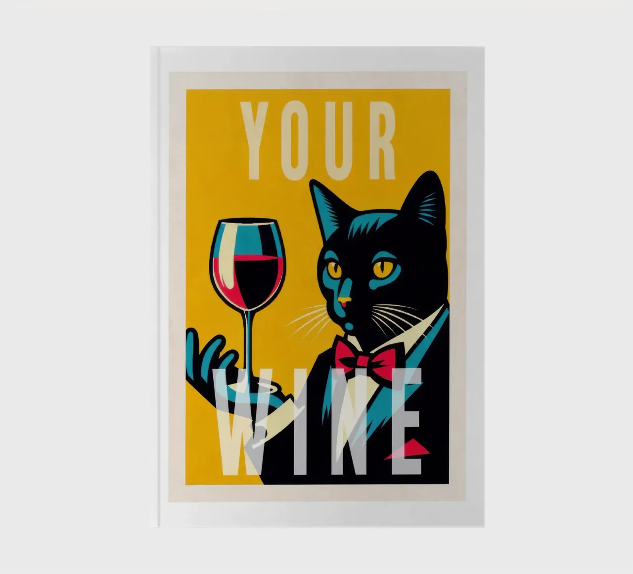 Black CAt And Red wine notebook by muench benjamin