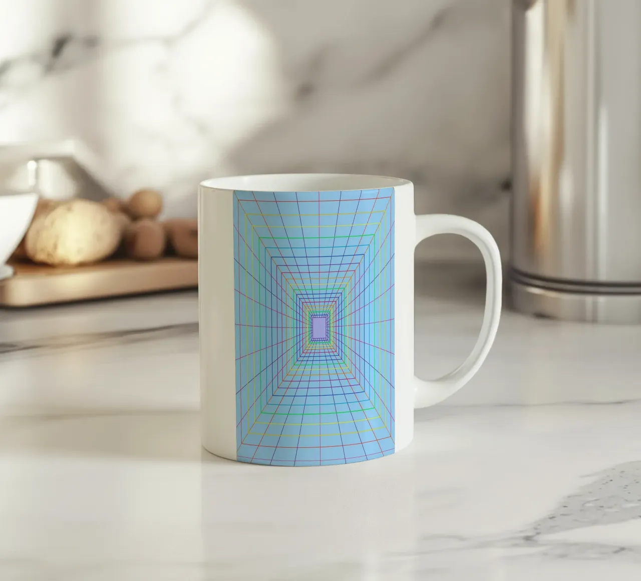 abstracte spectrumlijn vector keramische mok van oneway