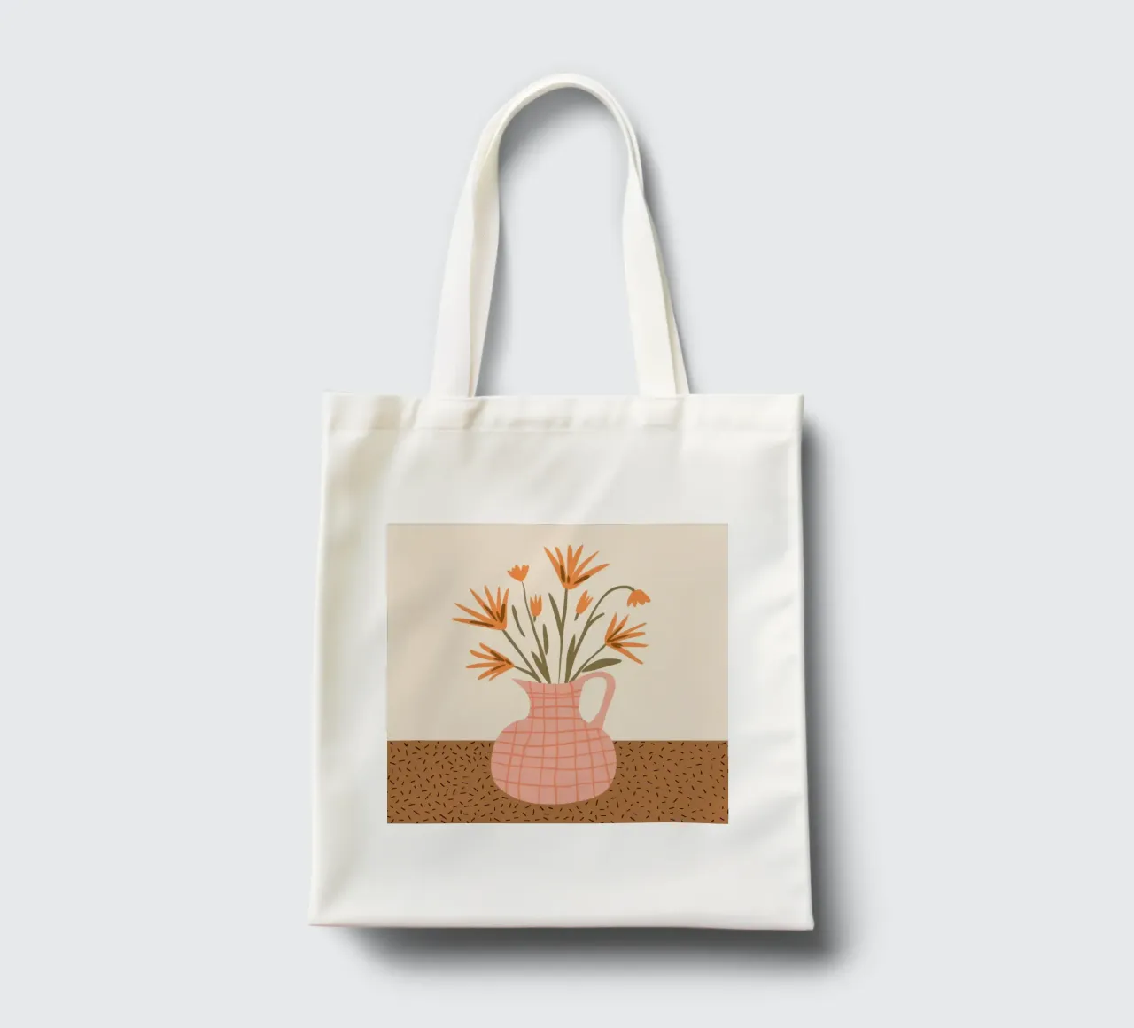 Fiori a scacchi rosa borsa in juta da Hollow Years