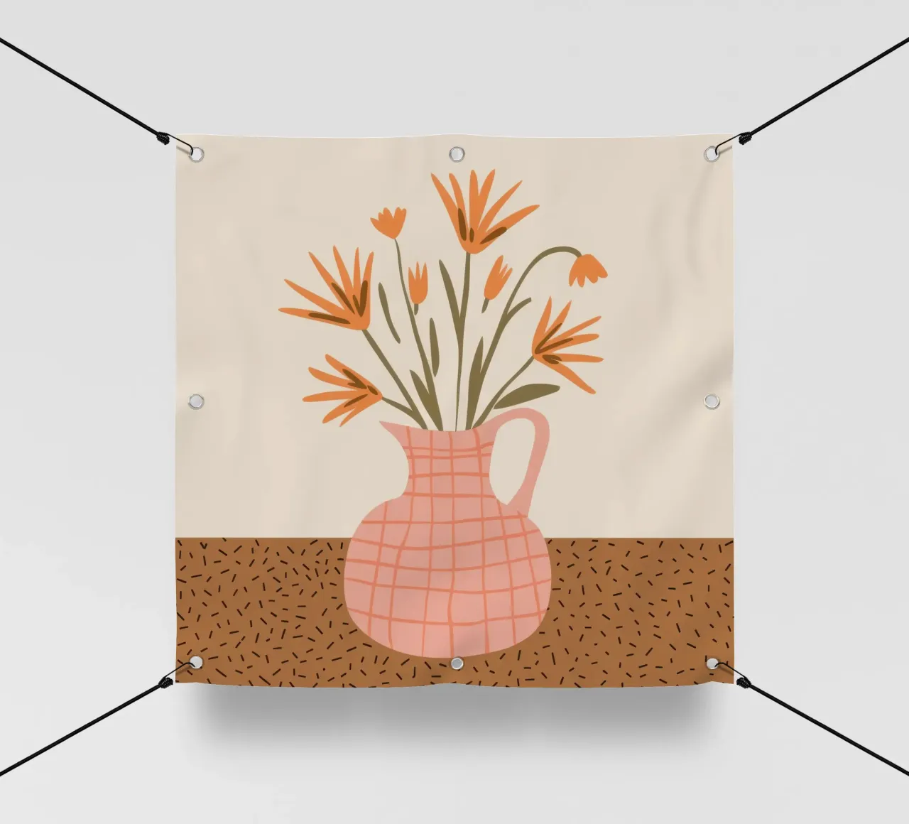 Fiori a scacchi rosa telo in pvc da Hollow Years