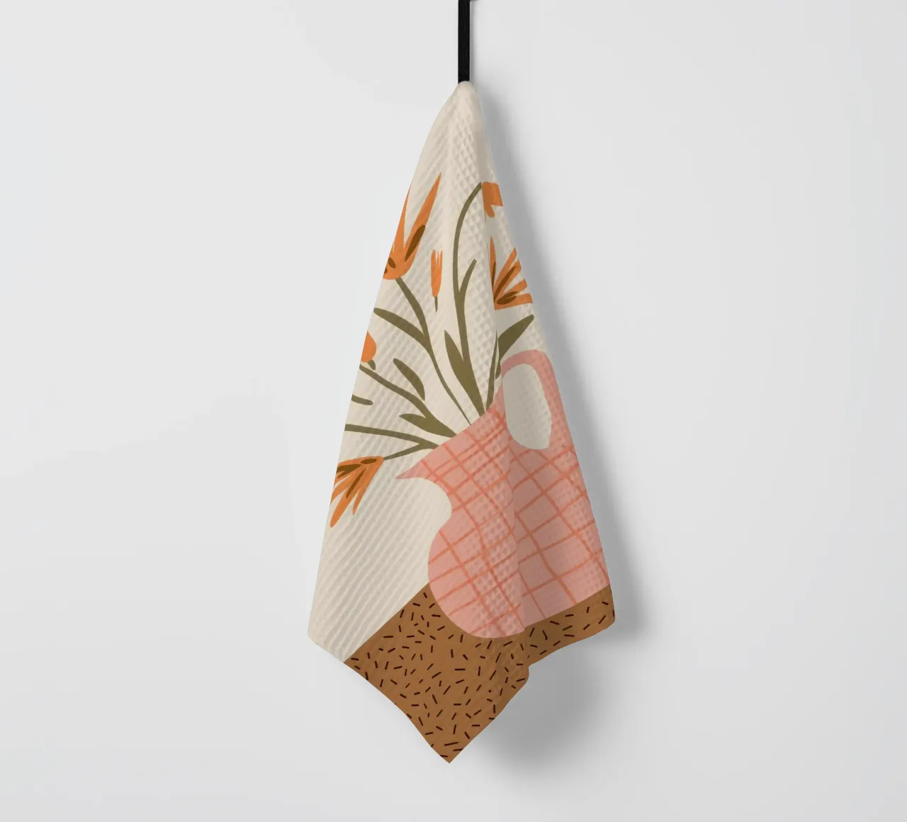 Fiori a scacchi rosa canovaccio da cucina da Hollow Years
