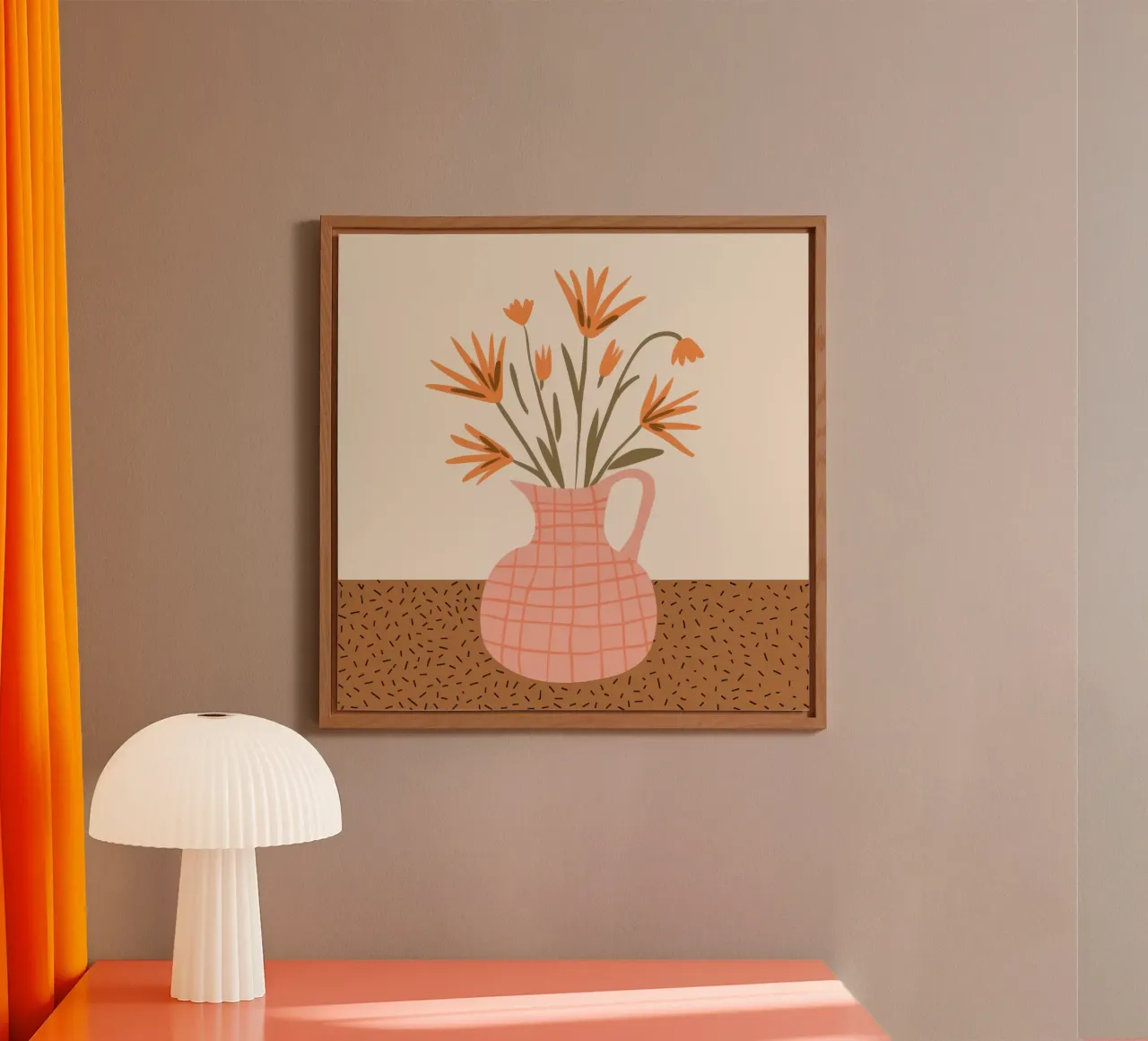 Fiori a scacchi rosa alluminio dibond da Hollow Years