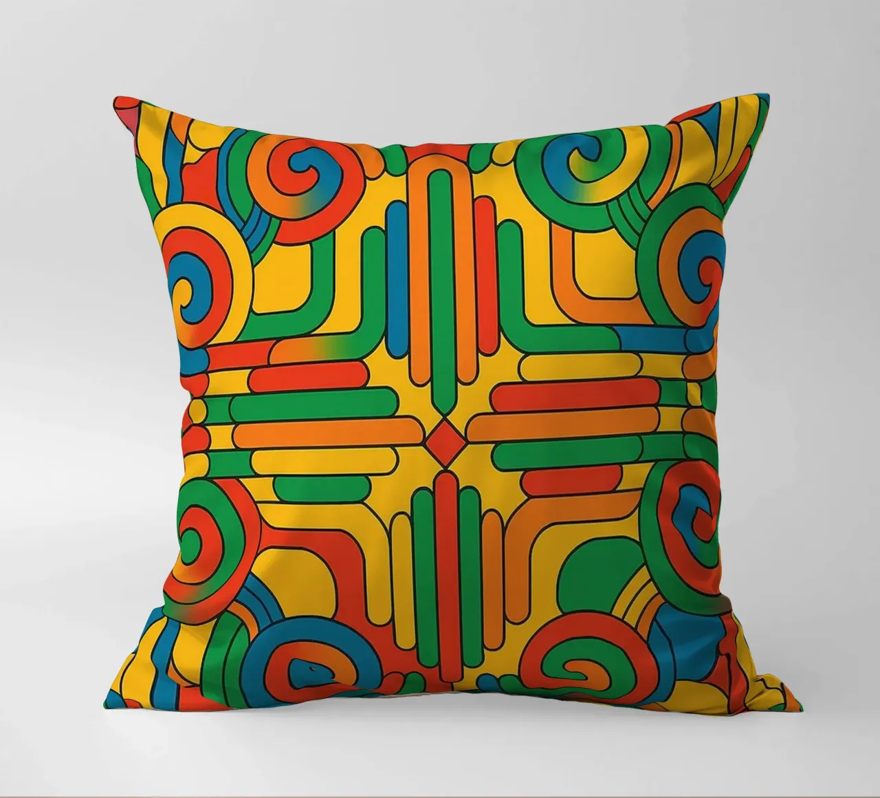 abstract spiral cross line vector decorative cushion by oneway