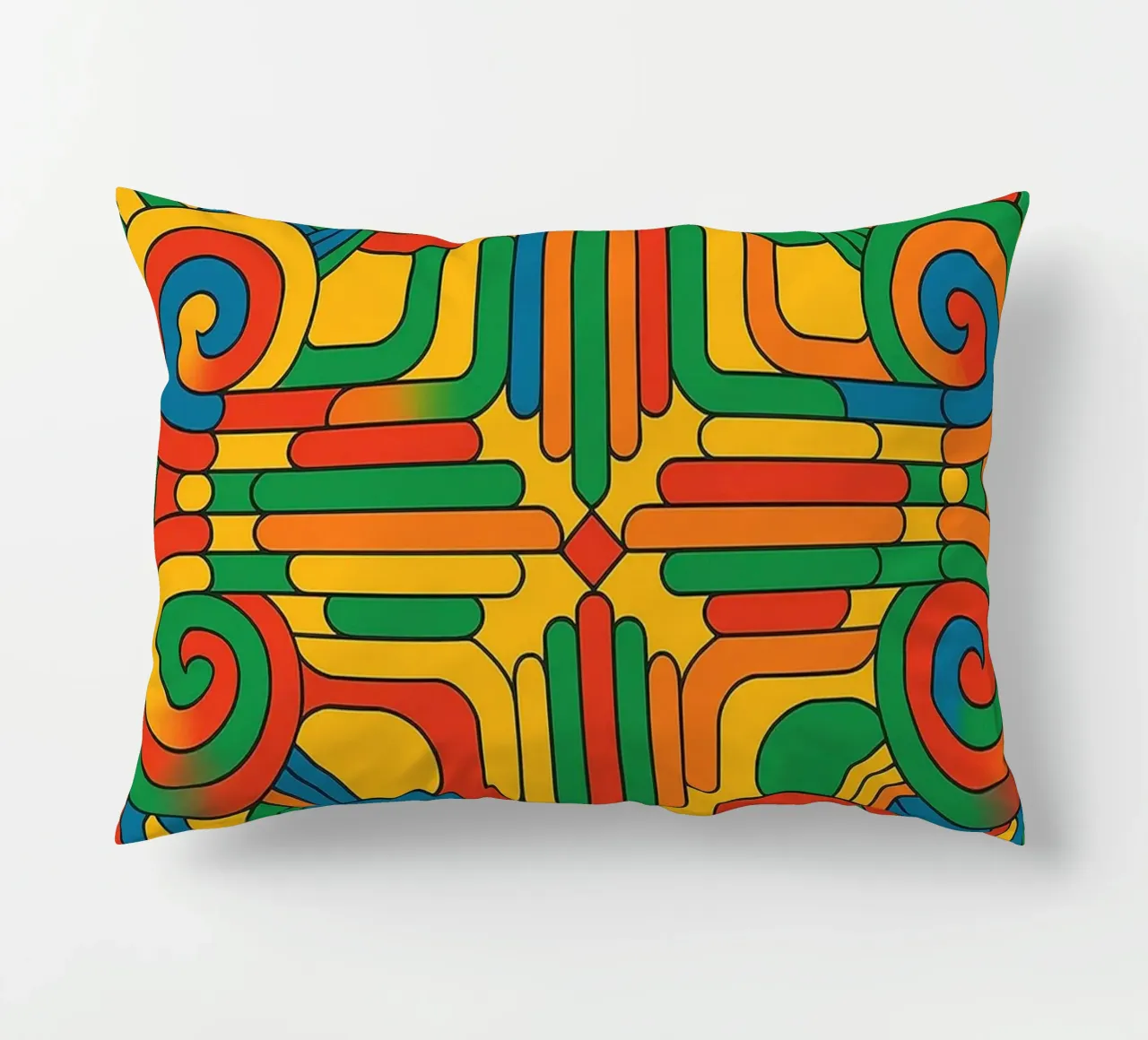 abstract spiral cross line vector decorative cushion by oneway