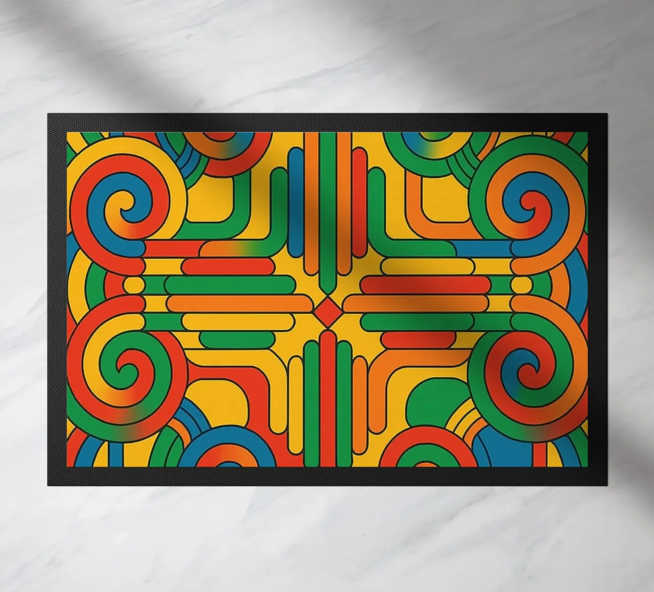 abstract spiral cross line vector doormat by oneway