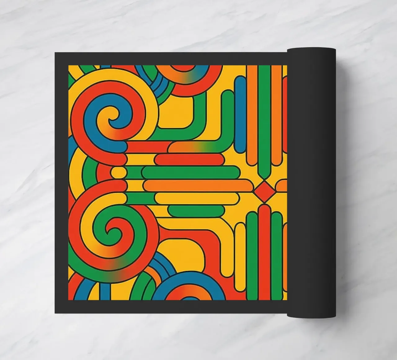 abstract spiral cross line vector doormat by oneway