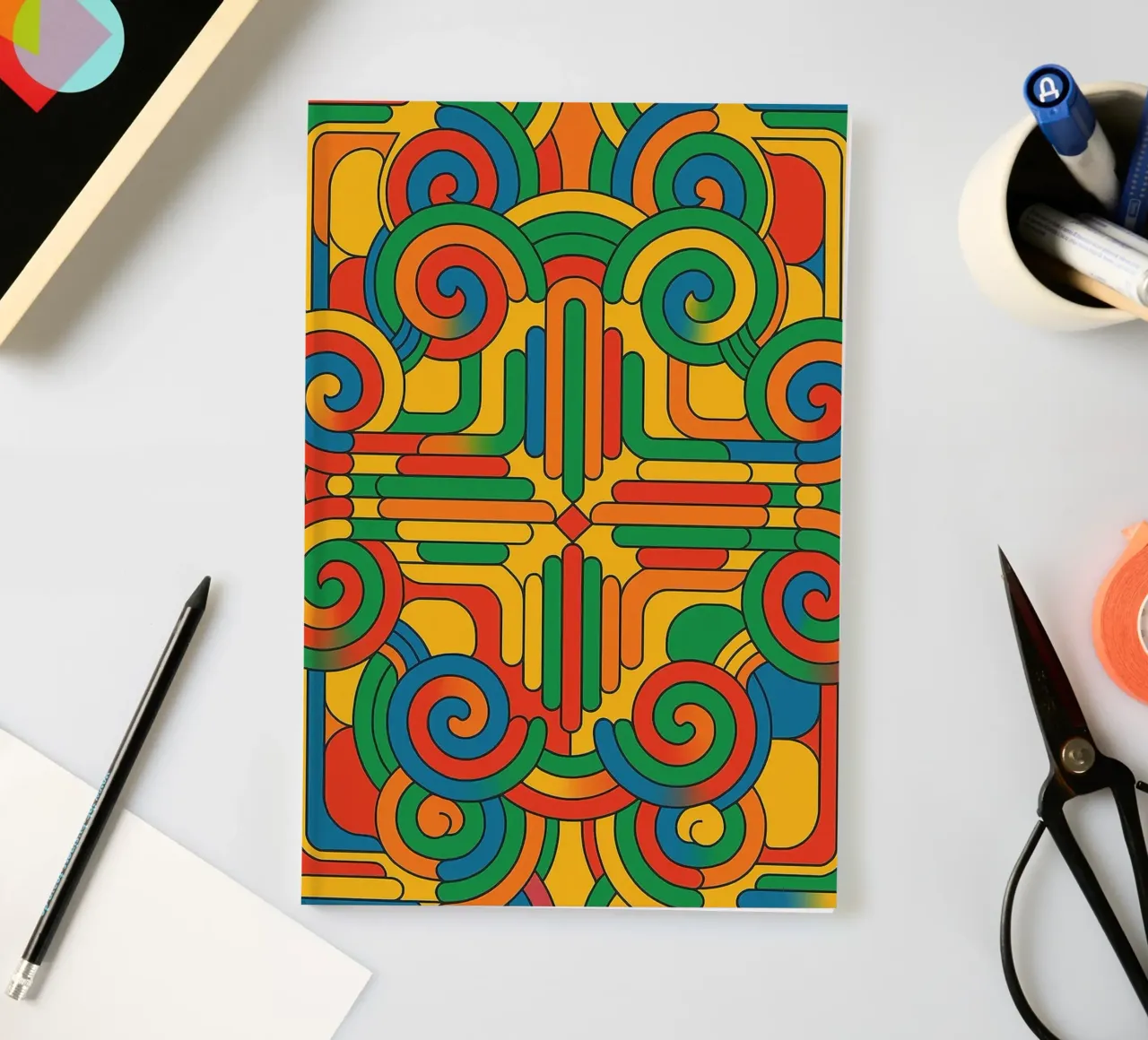 abstract spiral cross line vector notebook by oneway