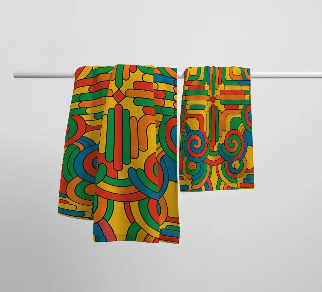 abstract spiral cross line vector towel by oneway