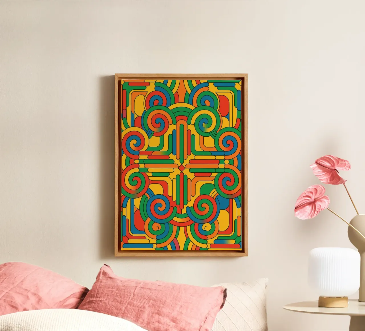 abstract spiral cross line vector canvas by oneway