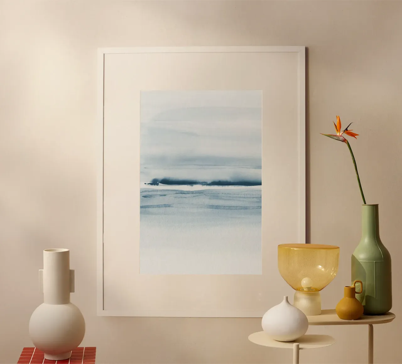 Blaue Meereswellen Diptychon 1/2 Hahnemühle von NouveauPrints