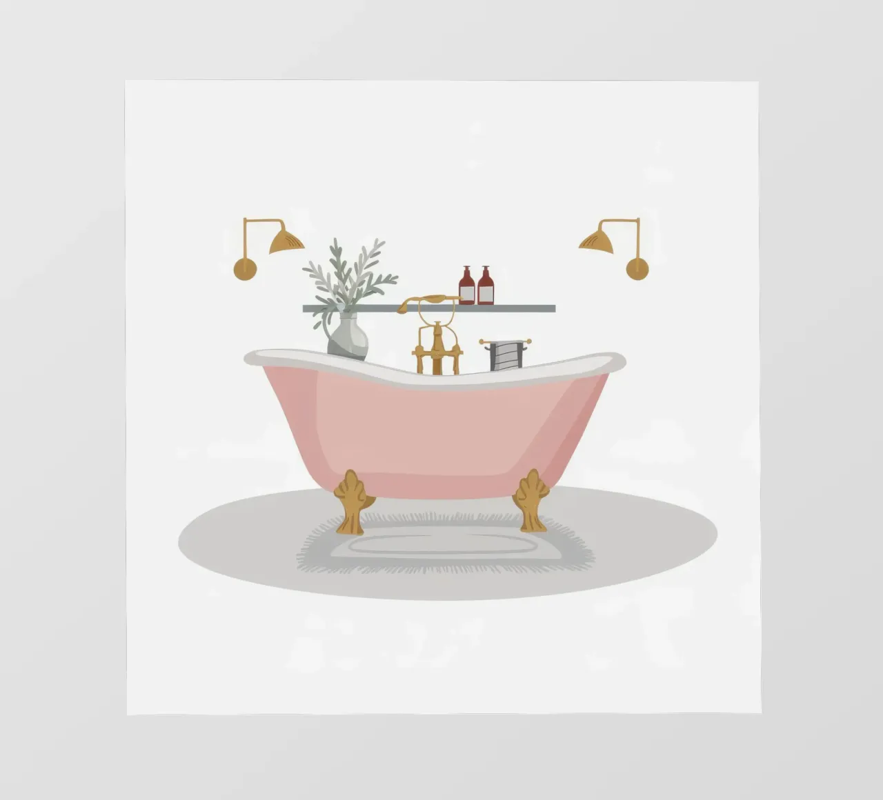 Bagno rosa Cura di sé telo in pvc da Hollow Years