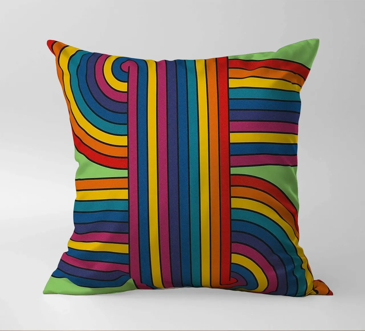 abstract spiral line vector decorative cushion by oneway