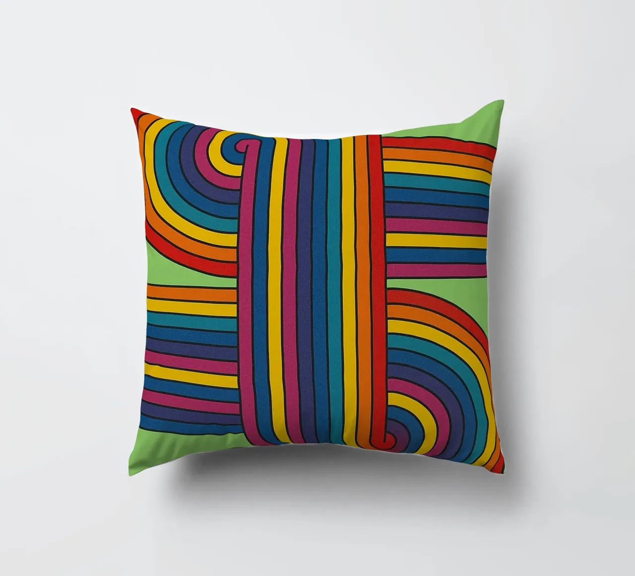 abstract spiral line vector decorative cushion by oneway