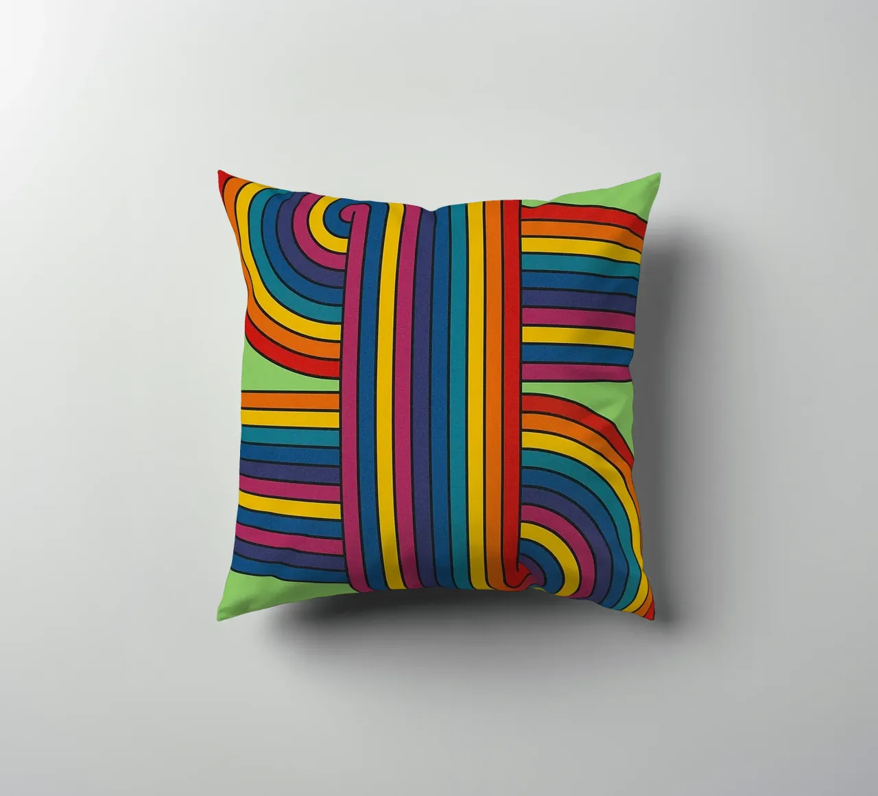 abstract spiral line vector decorative cushion by oneway