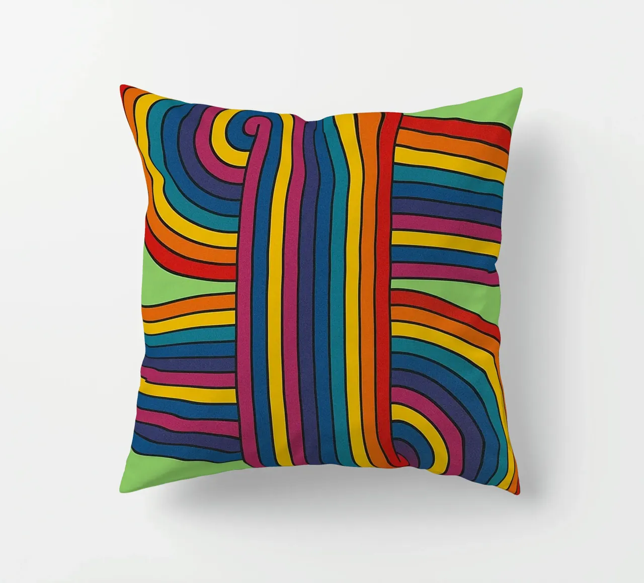 abstract spiral line vector decorative cushion by oneway