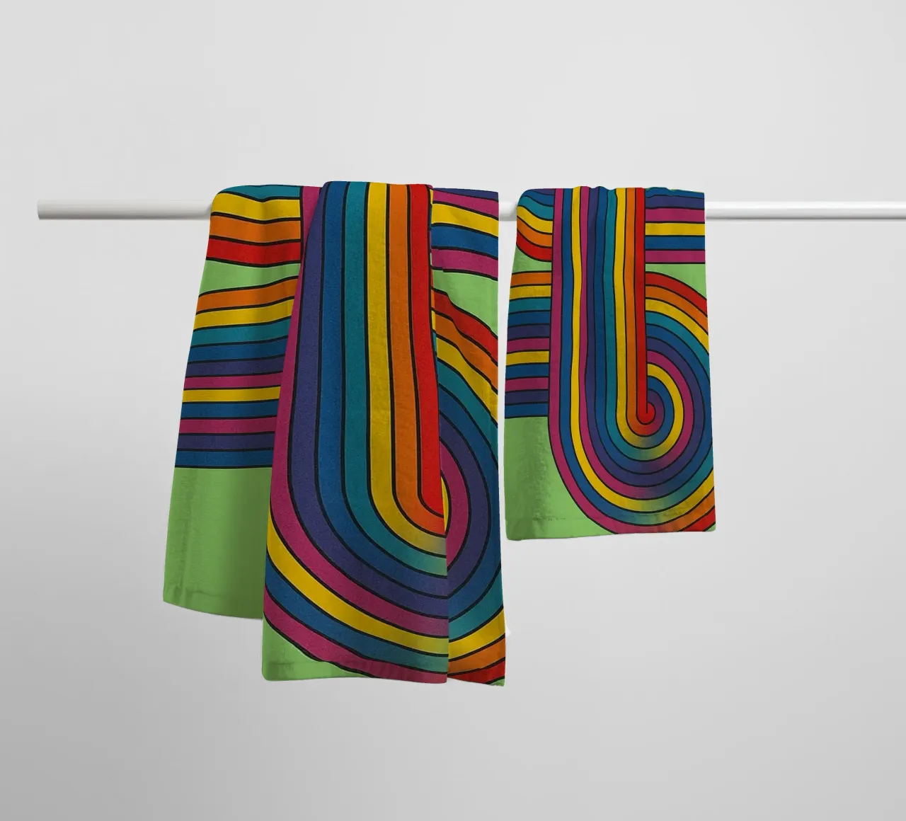 abstract spiral line vector towel by oneway