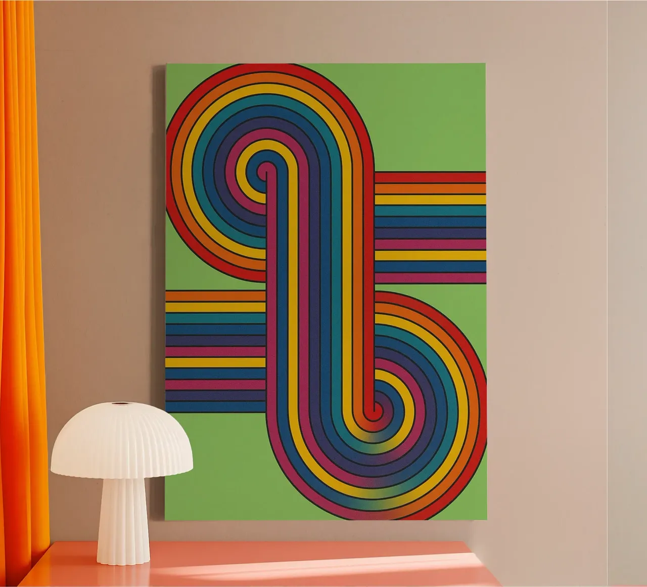 abstract spiral line vector canvas by oneway