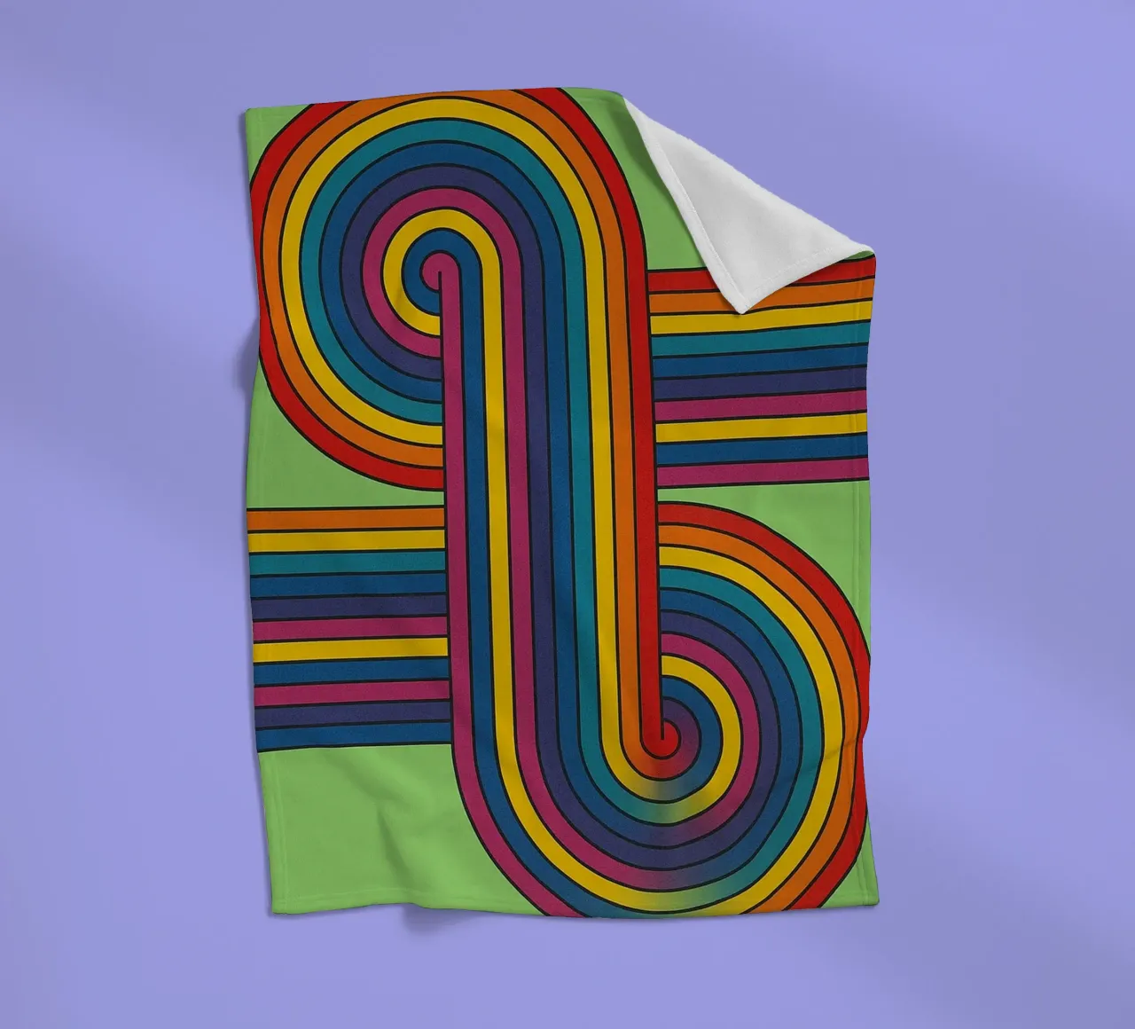 abstract spiral line vector fleece blanket by oneway