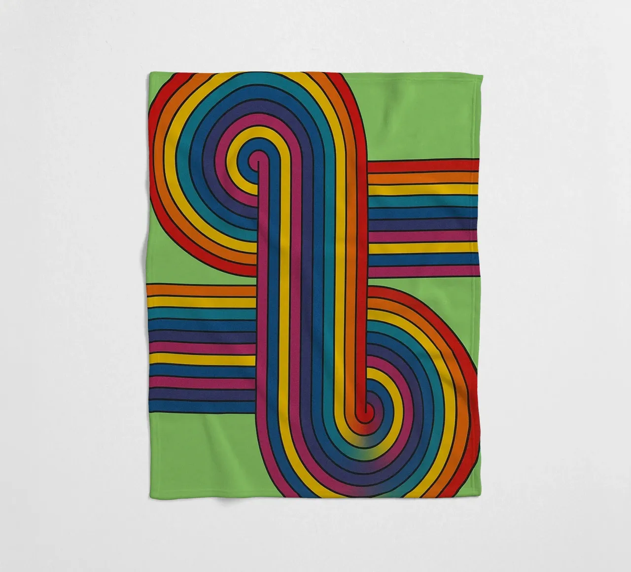abstract spiral line vector fleece blanket by oneway