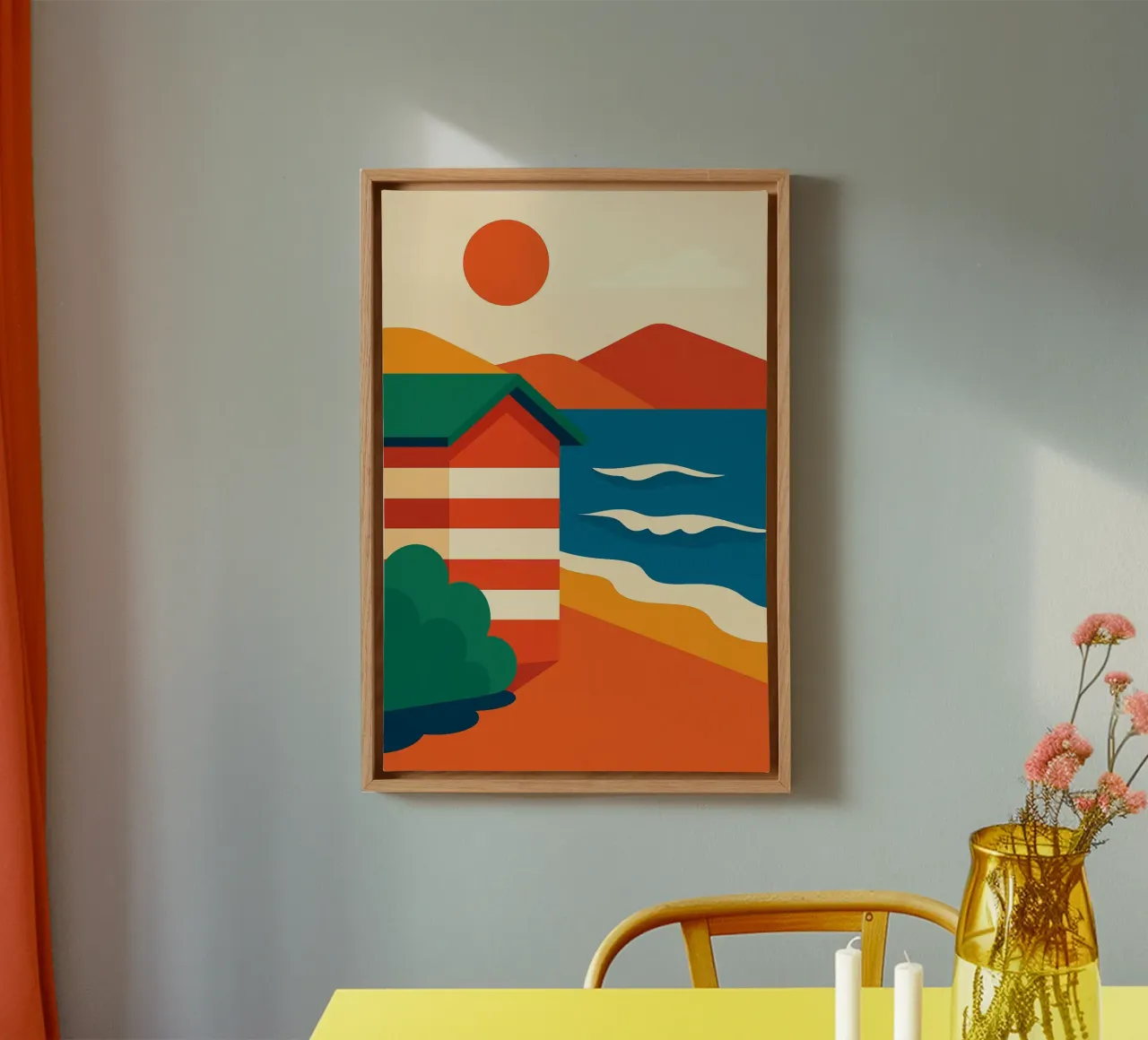 Eeuwige zomer in de gestreepte hut canvas met Baklijst van JETLAG | affiches voyage