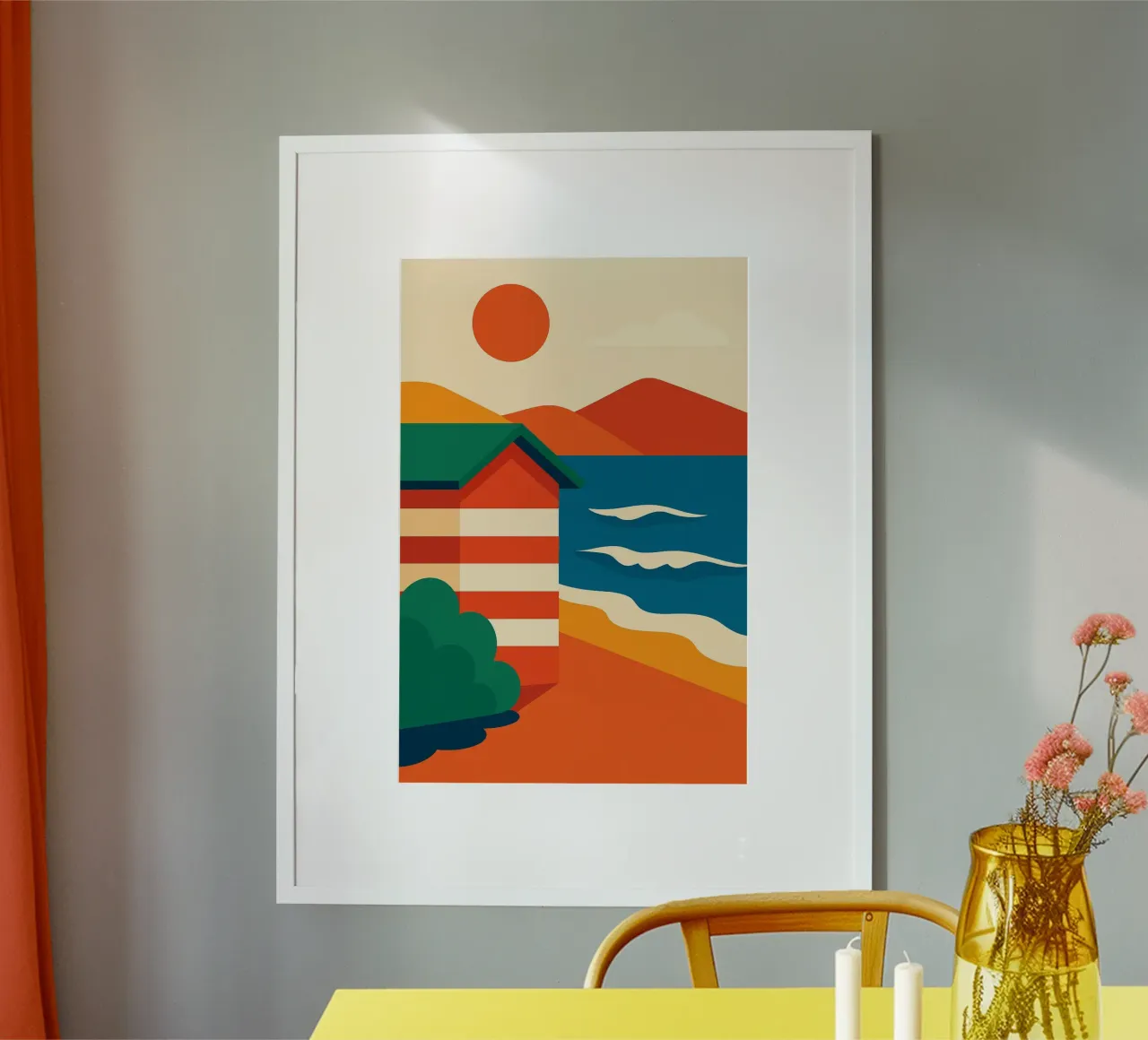 Eternal summer in the striped hut hahnemühle by JETLAG | affiches voyage