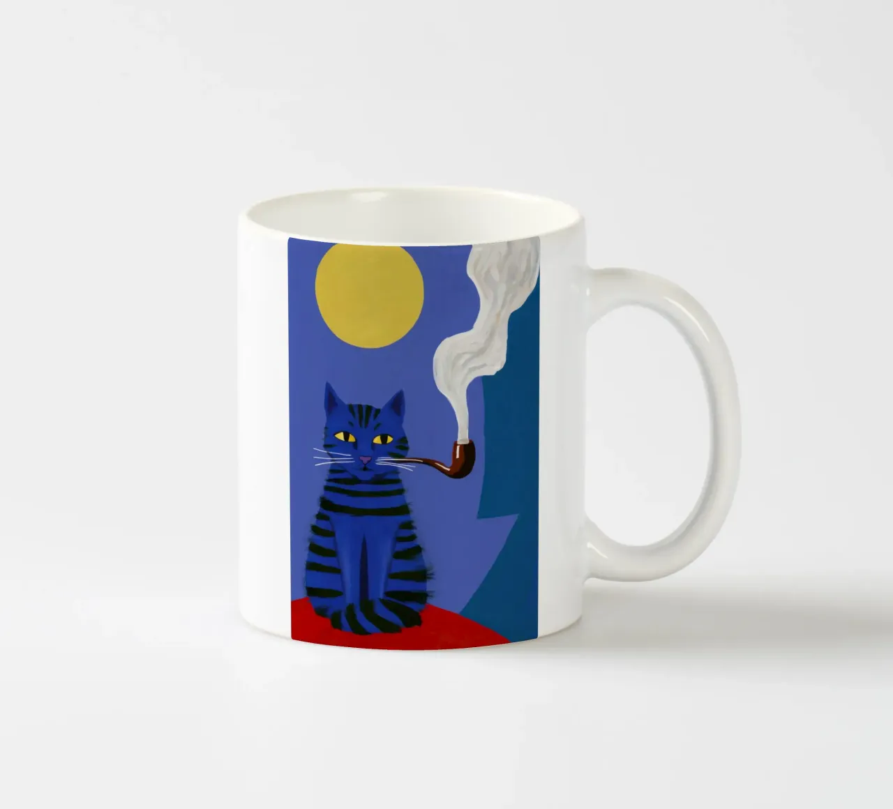 Pipa Dapper, felino fumatore tazza in ceramica da Mossy Pigment