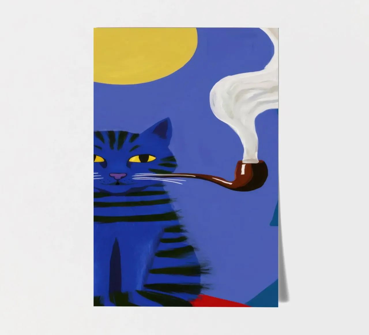 Pipa Dapper, felino fumatore foglio adesivo da Mossy Pigment