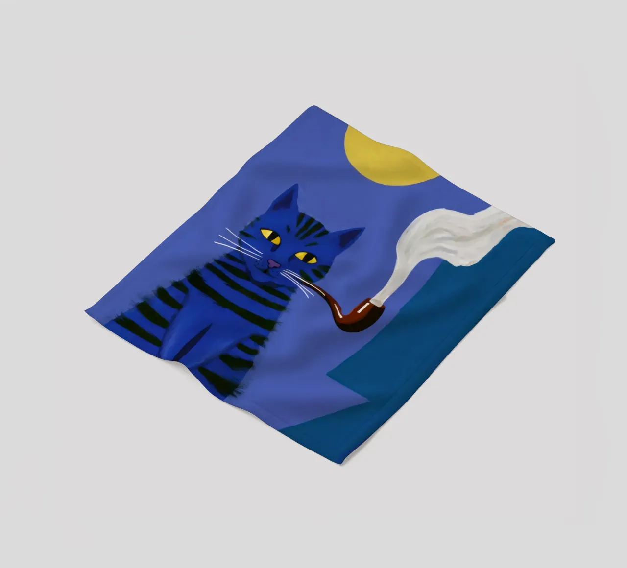 Pipa Dapper, felino fumatore coperta in pile da Mossy Pigment