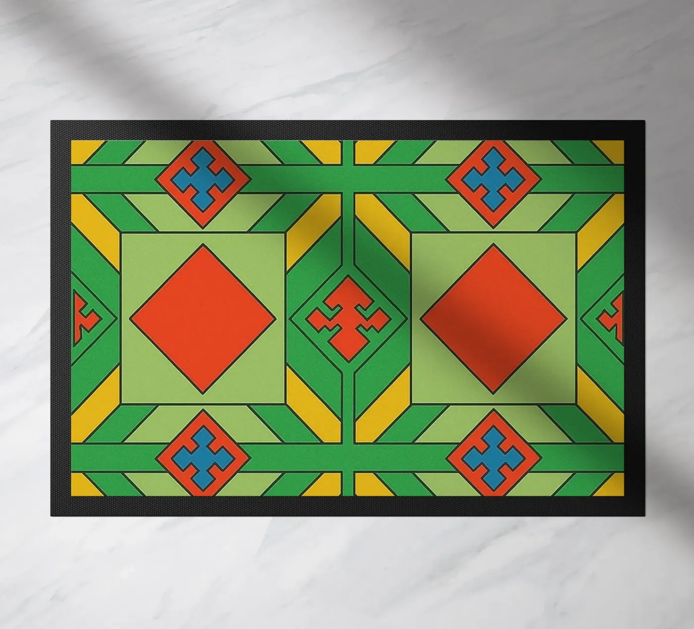 abstract tile line vector doormat by oneway