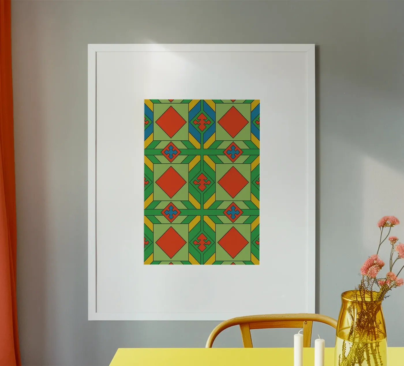 abstract tile line vector poster by oneway