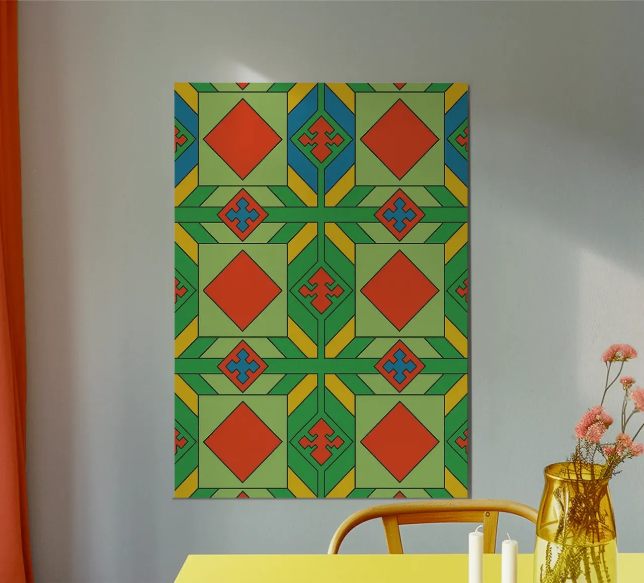 abstrakte fliese linie vektor Poster von oneway