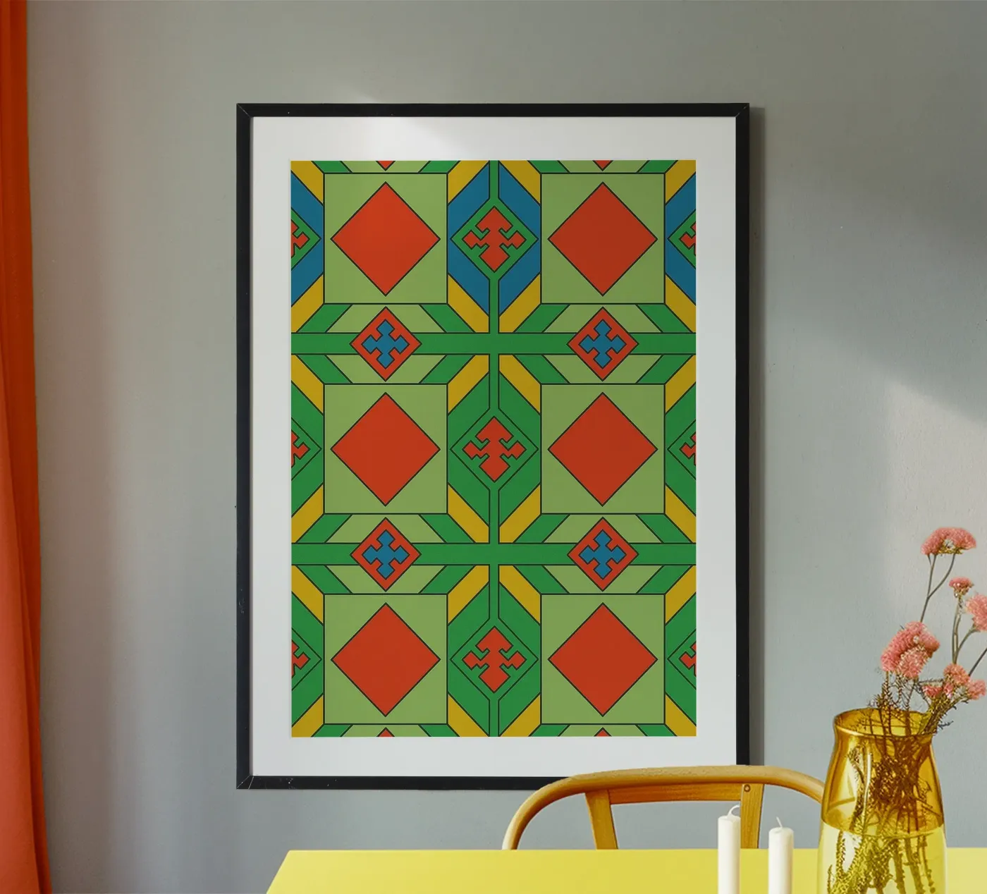 abstract tile line vector poster by oneway