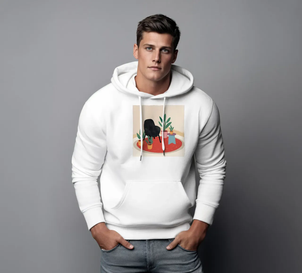 Sedia nera Tappeto rosso felpa con cappuccio da Hollow Years