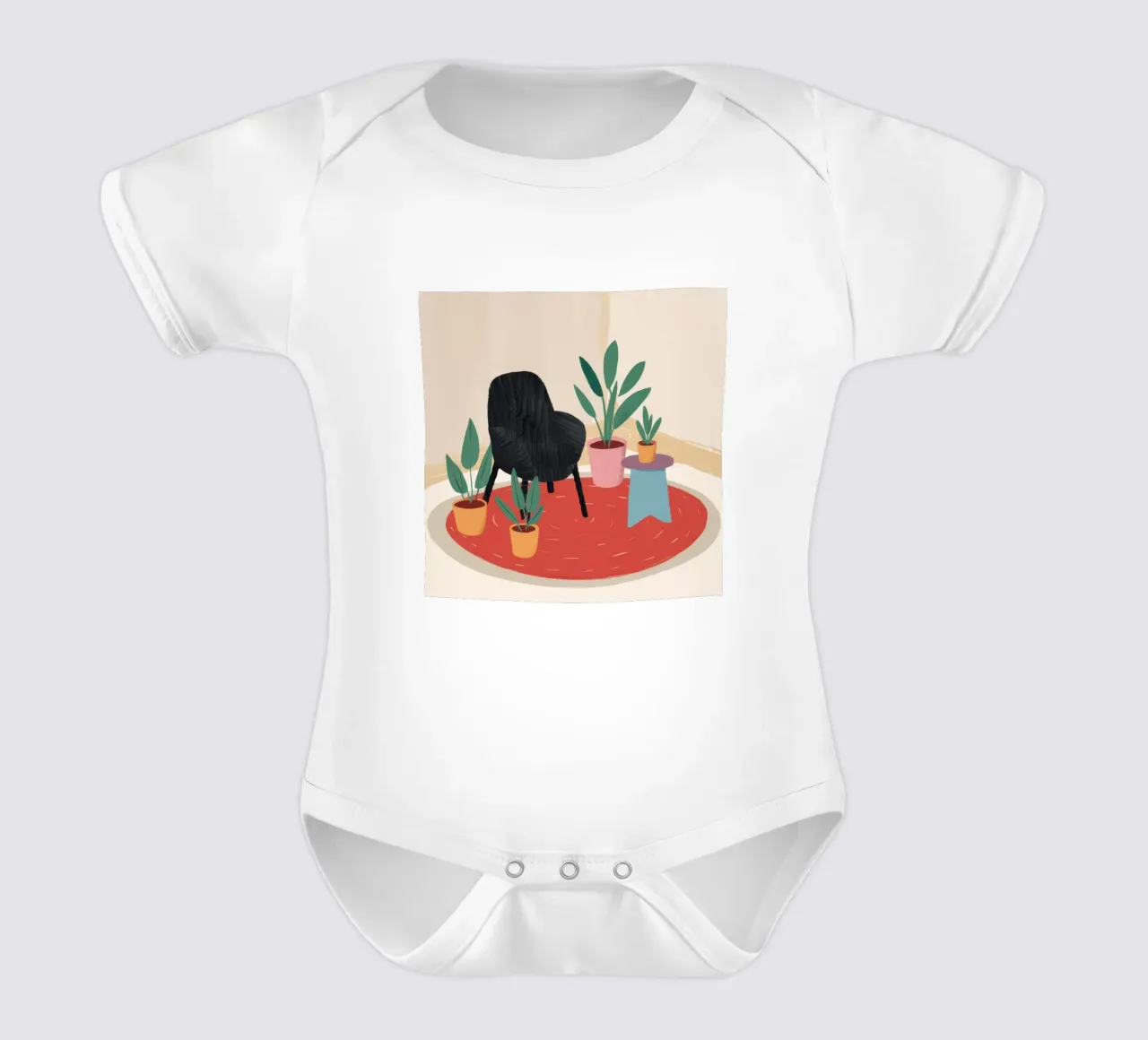 Sedia nera Tappeto rosso body neonato maniche corte da Hollow Years