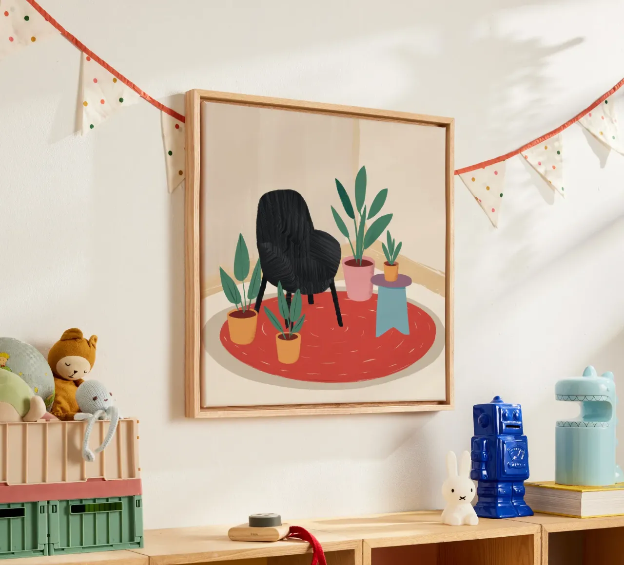 Sedia nera Tappeto rosso tela con Cornice a cassetta da Hollow Years
