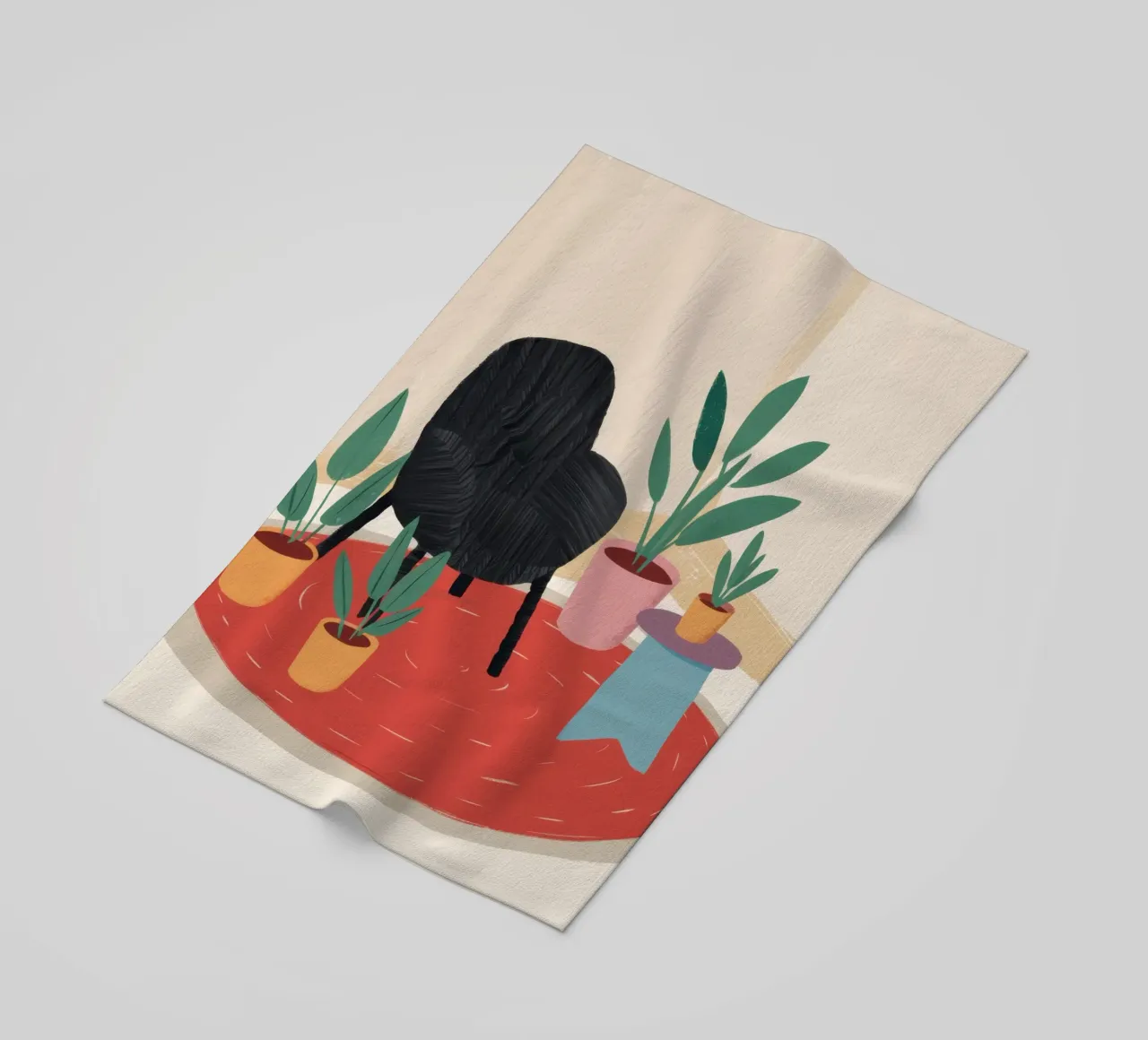 Sedia nera Tappeto rosso telo mare da Hollow Years