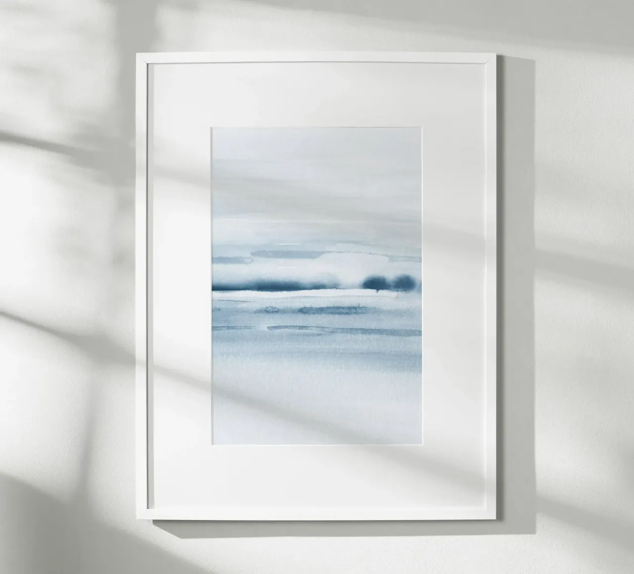 Blue sea waves diptych 2/2 poster with plastic frame by NouveauPrints