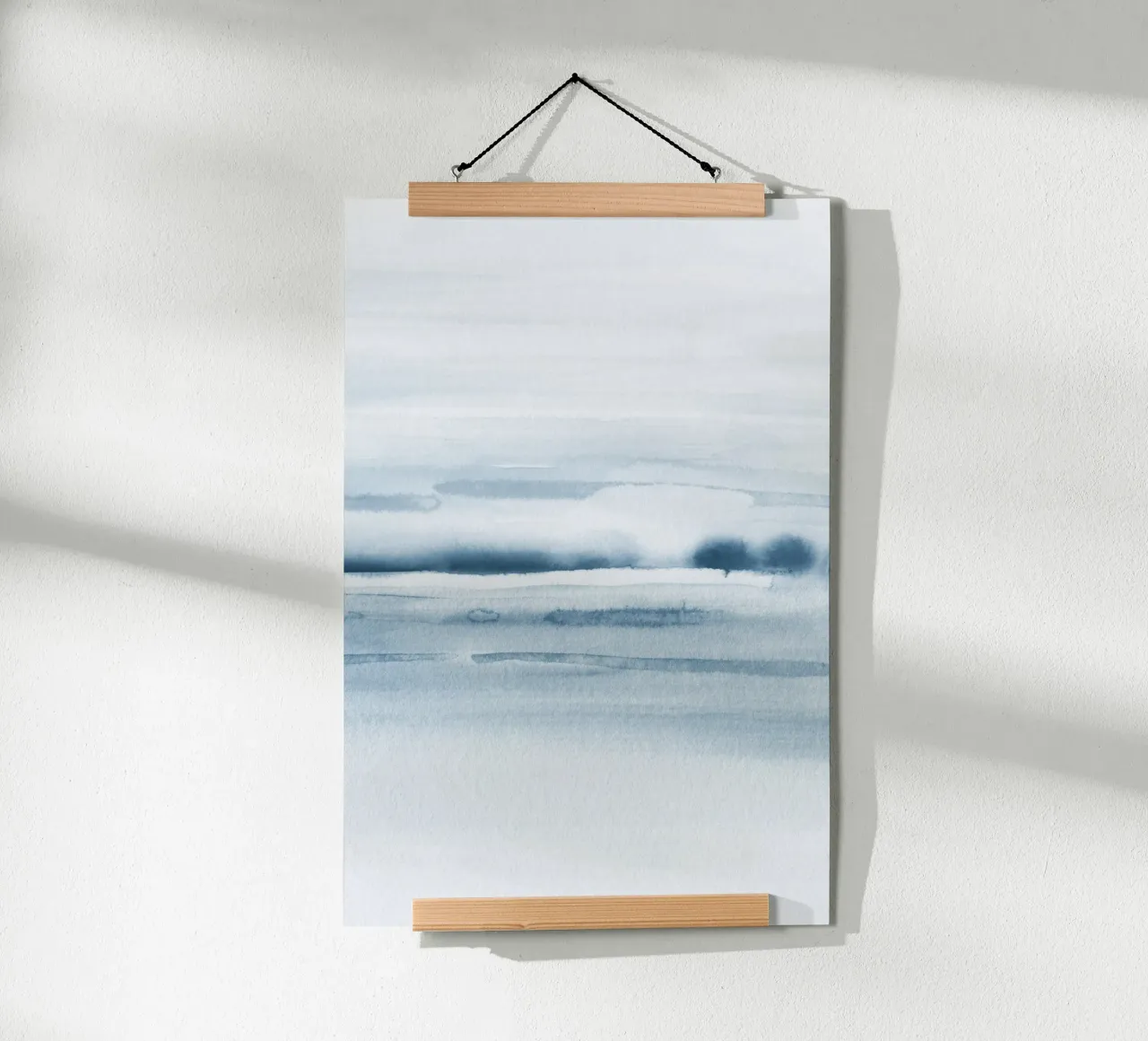 Blue sea waves diptych 2/2 poster with plastic frame by NouveauPrints