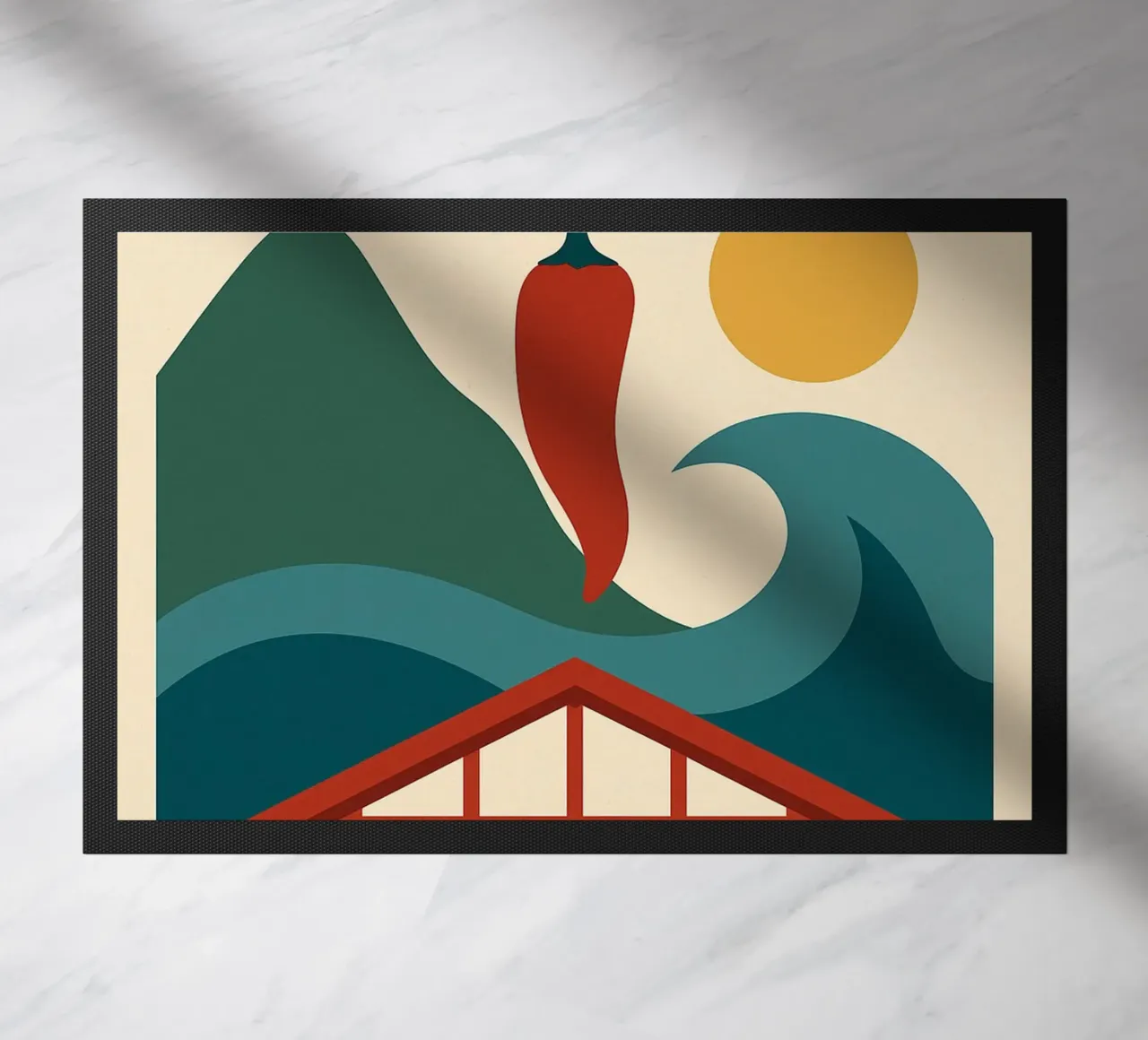 BASQUE COUNTRY, between waves and peppers doormat by JETLAG | affiches voyage
