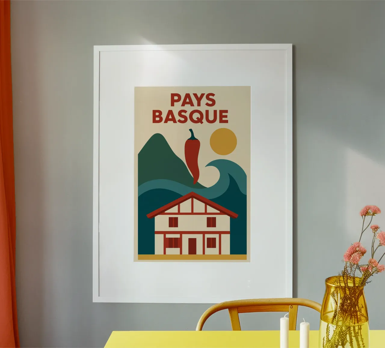 BASQUE COUNTRY, between waves and peppers hahnemühle by JETLAG | affiches voyage