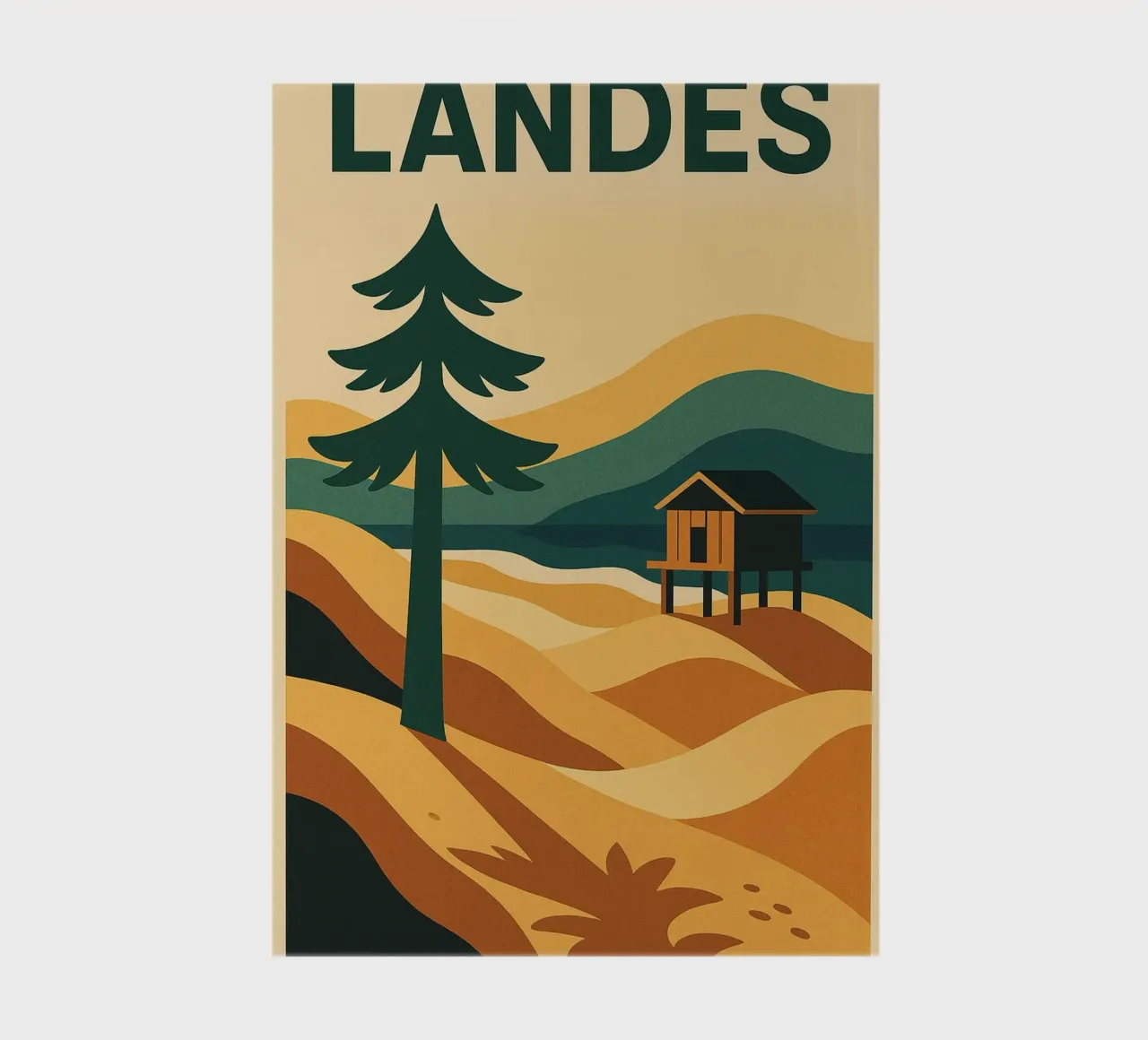 LANDES, the call of the dunes and pines notebook by JETLAG | affiches voyage
