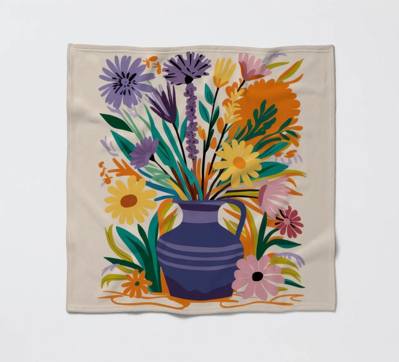 Wildflower Symphony Bloom fleece blanket by Mossy Pigment