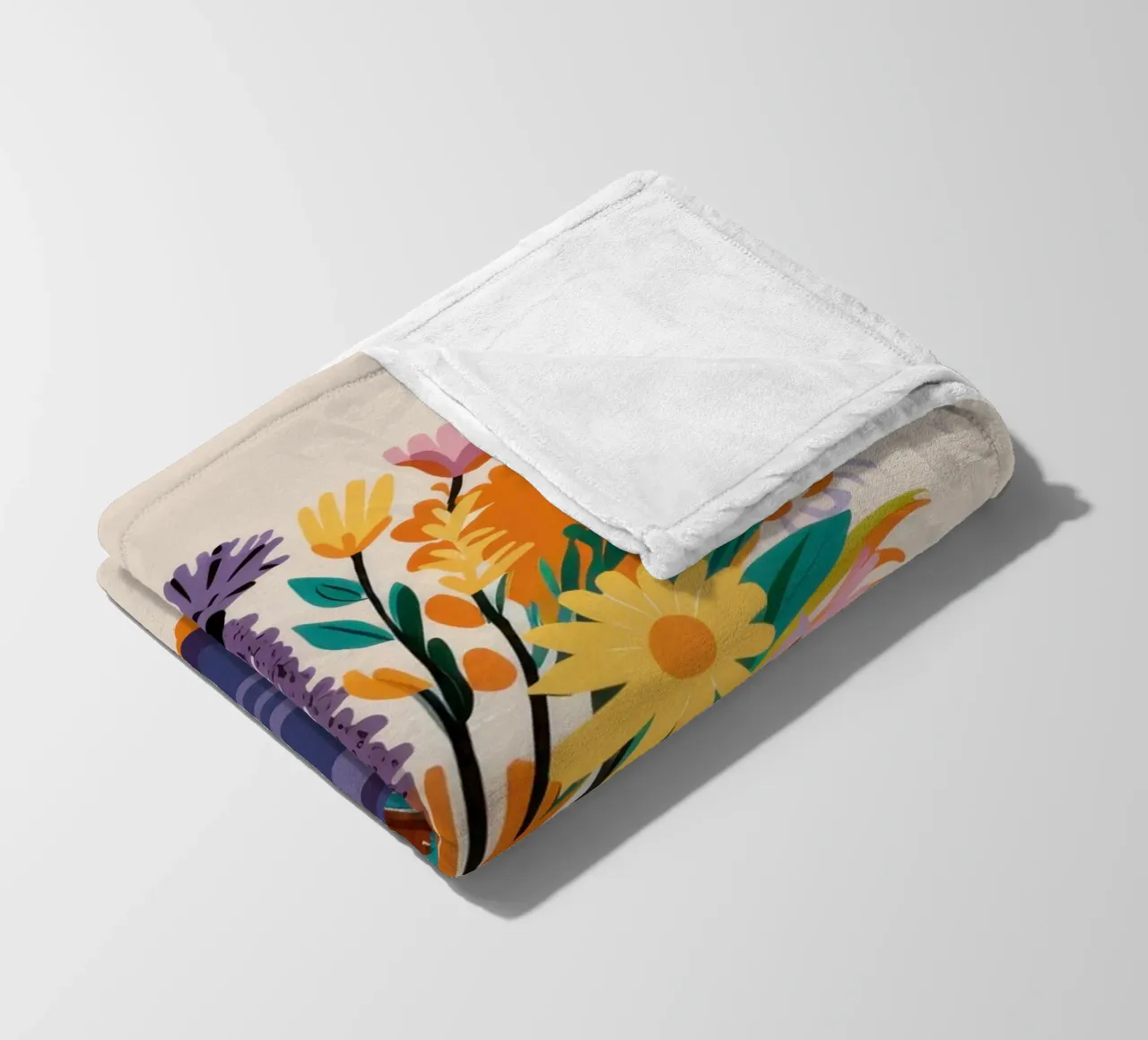 Wildflower Symphony Bloom fleece blanket by Mossy Pigment