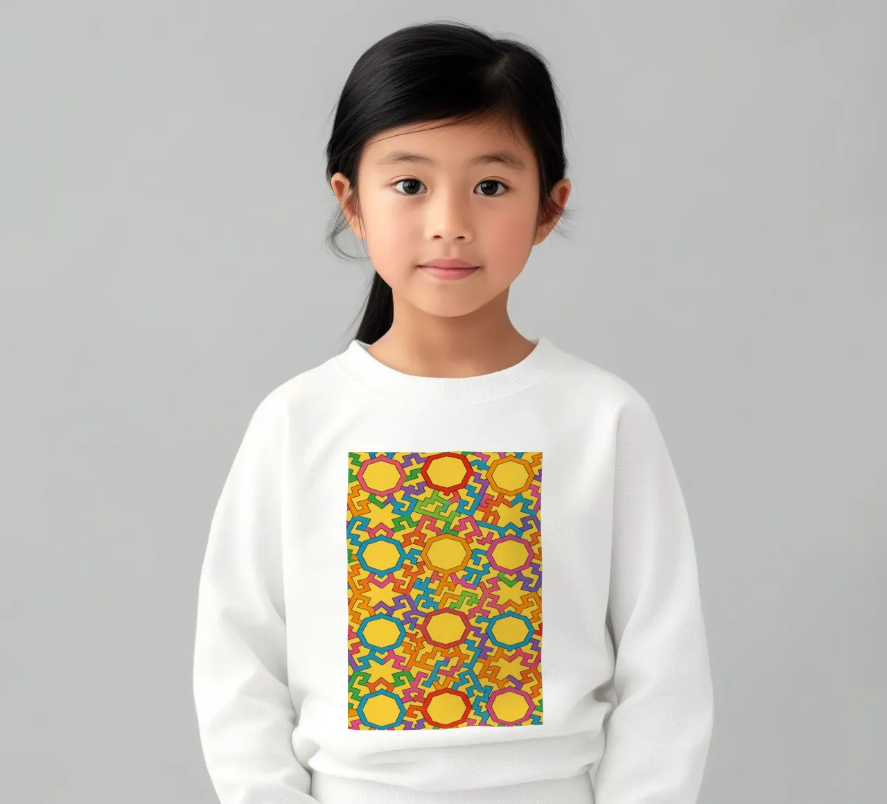 vector de línea trapezoidal abstracta sudadera para niño de oneway